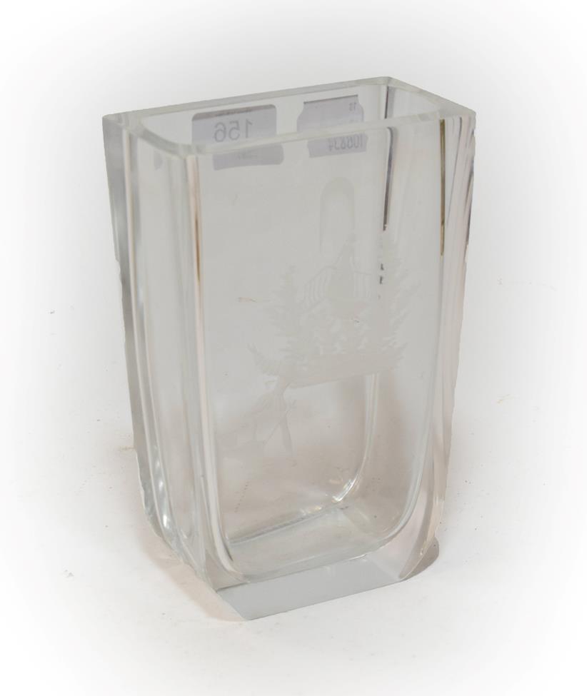 Lot 156 - An Orrefors Romeo and Juliet glass vase, designed by Nils Lanberg (1907-1991) signed to base,...