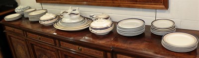 Lot 182 - Losol ware blue and white service including serving plates and tureens