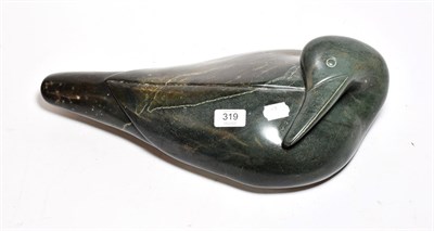 Lot 319 - Chamu Rumano (African 20th/21st century) An abstract hardstone carving of a duck, 50cm