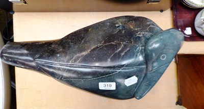 Lot 319 - Chamu Rumano (African 20th/21st century) An abstract hardstone carving of a duck, 50cm