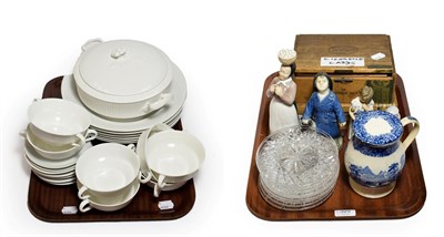 Lot 325 - Four Copenhagen/Bing & Grondahl figures/animals, Waterford glass plates, Crown Staffordshire...