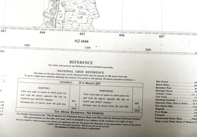 Lot 363 - A box of 1 inch ordinance survey maps and loose ordinance survey maps of Durham, Easington and...