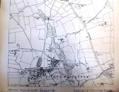 Lot 363 - A box of 1 inch ordinance survey maps and loose ordinance survey maps of Durham, Easington and...