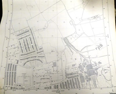 Lot 363 - A box of 1 inch ordinance survey maps and loose ordinance survey maps of Durham, Easington and...