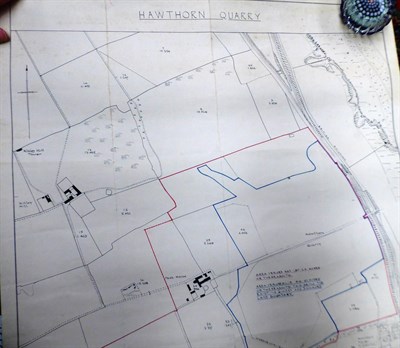 Lot 363 - A box of 1 inch ordinance survey maps and loose ordinance survey maps of Durham, Easington and...