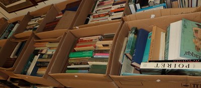 Lot 375 - Twelve boxes of books, including: literature, poetical, historical and other reference works,...