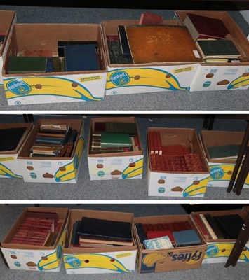 Lot 381 - A good collection of books including leather bound examples (eleven boxes)