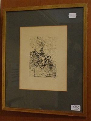 Lot 1000 - After Salvador Dali, ''El Cid'' black and white engraving, 17cm by 12.5cm