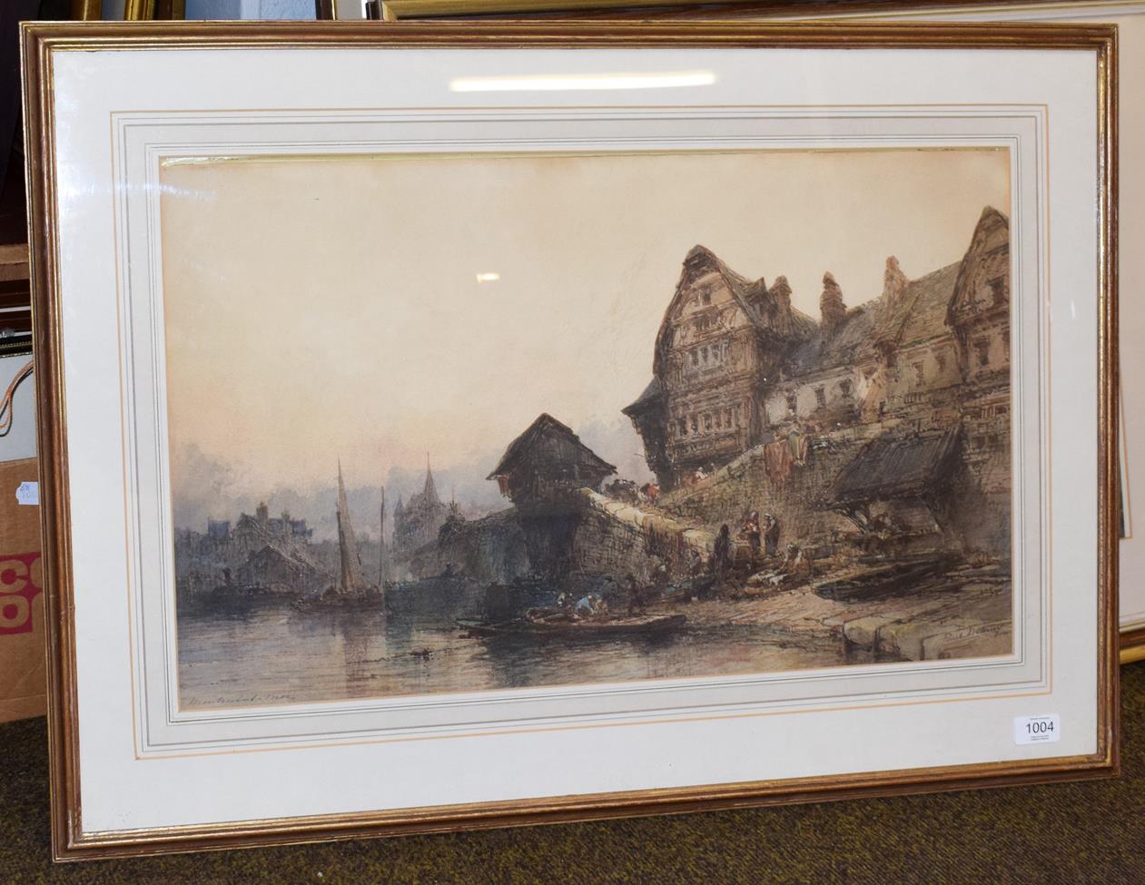 Lot 1004 - Paul Marny (1829-1914) ''Montrechard'', signed, watercolour, 42.5cm by 65cm   Provenance: Brenchley