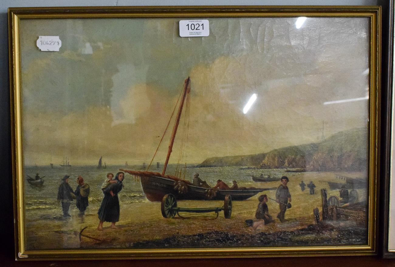 Lot 1021 - C J Midgley (19th century) North eastern beach scene, possibly Whitby, signed and dated 1878,...