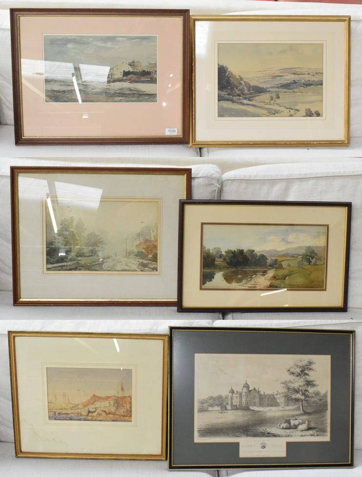 Lot 1035 - George Graham, Yorkshire landscape signed watercolour, together with Joseph Pighills, Far...