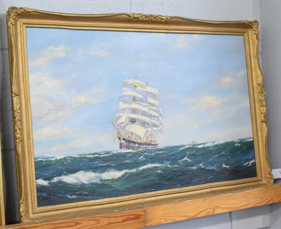 Lot 1052 - Attributed to Henry Scott (1911-2005), Clipper at sea,bears signature, oil on canvas, 39.5cm by...