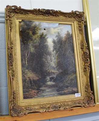 Lot 1054 - Joseph Mellor, The Brook in the Glen near Shipley, signed, inscribed verso, oil on canvas (a.f.)