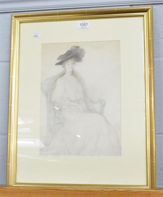 Lot 1057 - British School (19th Century) Portrait of a lady Monogrammed and dated 1895, pencil and...