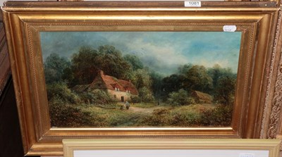 Lot 1081 - William Ellis (19th century) ''Farm Cottage in Love'' Signed, inscribed with title and Minworth...