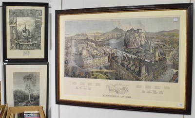 Lot 1088 - A large print of Edinburgh in 1886, together with two further prints, St. Cuthberts, Darlington and