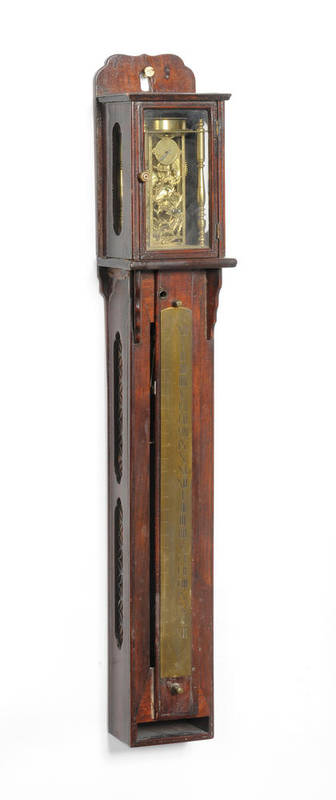 Lot 1051 - A Japanese Striking Pillar Clock, circa 1890, pillar shaped case with visible glazed opening...