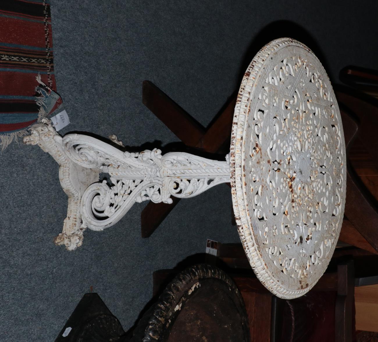 Lot 1106 - Probably Coalbrookdale cast iron circular garden table