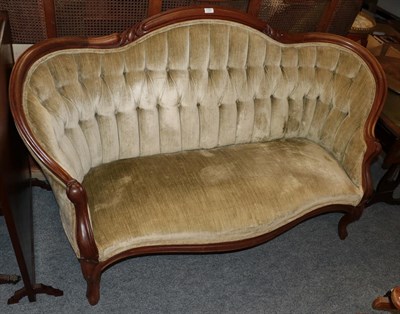 Lot 1151 - A mahogany framed button-back sofa