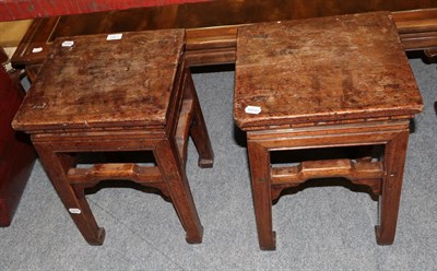 Lot 1162 - A pair of Chinese lamp tables, 51cm by 35cm square