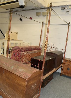 Lot 1196 - A painted metal four poster bed