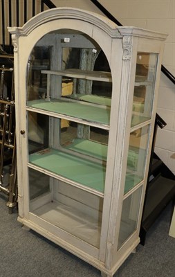 Lot 1201 - A white painted glazed display cabinet, 169cm by 93cm by 46cm