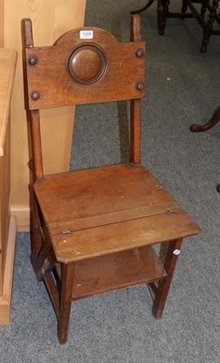 Lot 1205 - A Victoria oak metamorphic library chair