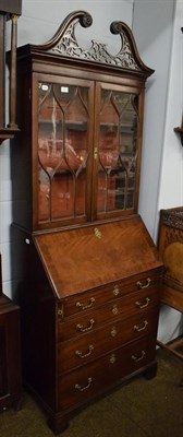 Lot 1217 - A 19th century mahogany bureau bookcase, 208cm by 74cm by 43cm