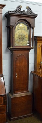 Lot 1220 - ~ An oak eight day longcase clock, signed John Greaves, Newcastle, late 18th century, later case