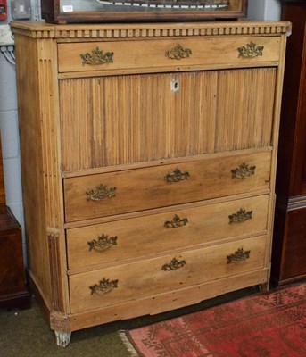 Lot 1223 - A 19th century pine secretaire abbatant, 131cm by 113cm by 51cm