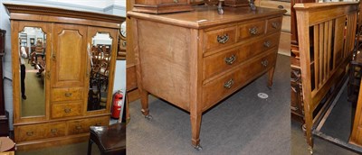 Lot 1234 - An early 20th century oak bedroom suite by J.R Teale & Son, 20 upper hear row, Leeds....