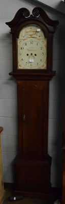 Lot 1237 - An oak thirty hour painted dial longcase clock, dial inscribed Lawley, Wellington, later case