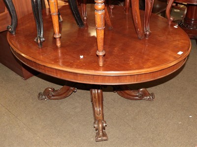 Lot 1255 - A Victorian mahogany tilt top loo table, 73cm by 152cm by 122cm