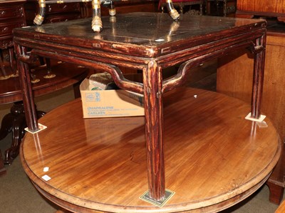 Lot 1264 - A Chinese stained bamboo coffee table, 53cm by 87cm square