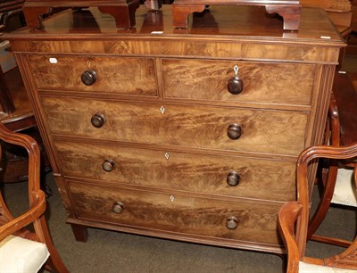 Lot 1270 - A 19th century straight front chest of drawers, two short over three long, 117cm by 123cm by 56cm