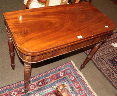 Lot 1274 - A Victorian mahogany fold over tea table, 76cm by 91cm by 45cm