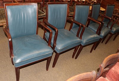 Lot 1299 - A group of early/mid 20th century mahogany framed boardroom chairs, possibly from a medical...