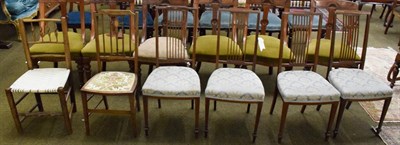 Lot 1307 - A set of four mahogny dining chairs, together with two other chairs