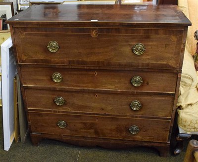 Lot 1320 - A George III secretaire chest