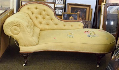 Lot 1321 - A Victorian mahogany framed chaise longue