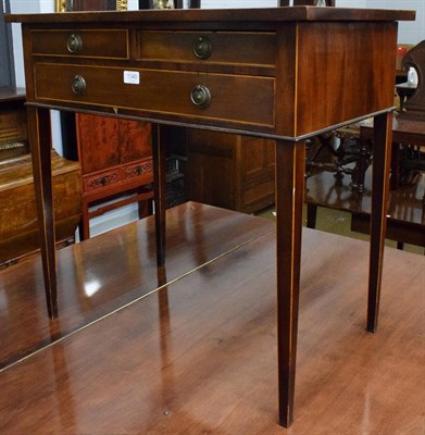 Lot 1340 - A 19th century crossbanded inlaid mahogany side table