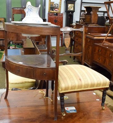 Lot 1345 - A George III corner washstand including a wash bowl and jug; together with an Edwardian low nursing