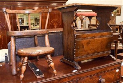 Lot 1352 - A 19th century elm child's chair together with an oak stool and an Oak Titchmarsh & Goodwin...