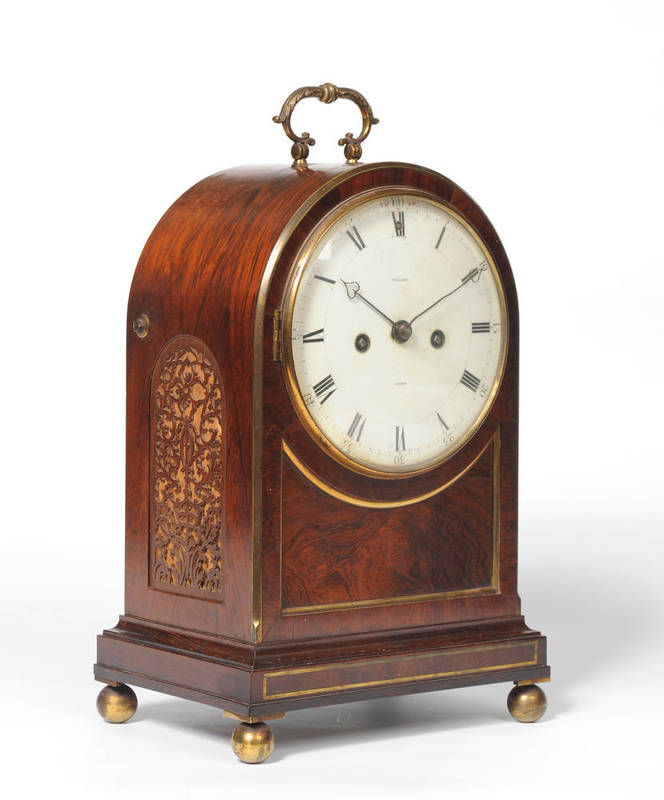 Lot 1077 - A Fine Rosewood Striking Table Clock, signed Vulliamy, London, No.737, circa 1815, the nicely...