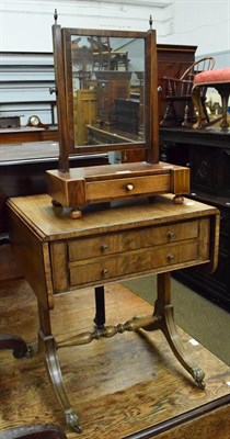 Lot 1358 - A 19th century drop leaf occasional table and a dressing table mirror