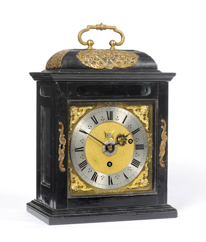 Lot 1078 - A Fine and Rare James II Ebony Veneered Table Timepiece with Pull Quarter Repeat and Alarm,...