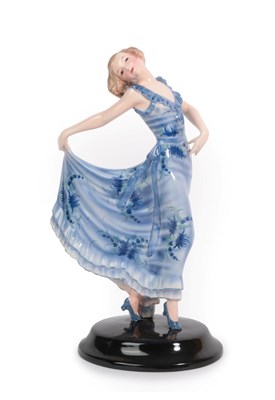 Lot 2016 - An Art Deco Goldscheider Model of a Dancer, designed by Josef Lorenzl, modelled as a young...