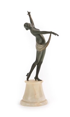 Lot 2026 - Josef Lorenzl (Austrian,1892-1950): An Art Deco Patinated Bronze Figure, modelled as a young...
