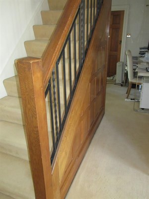 Lot 2073 - Workshop of Robert Mouseman Thompson (Kilburn): An English Oak Staircase, consisting of an...