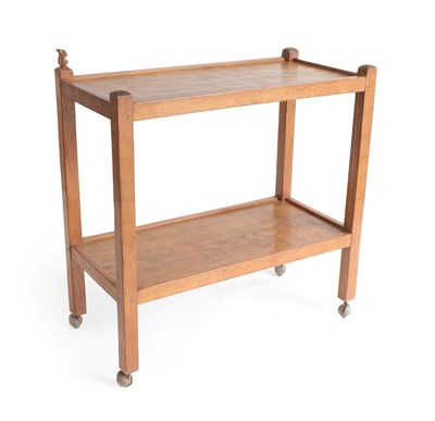 Lot 2091 - Squirrelman: A Wilfrid Hutchinson (Husthwaite) English Oak  Tea Trolley/Dinner Wagon, 1969,...